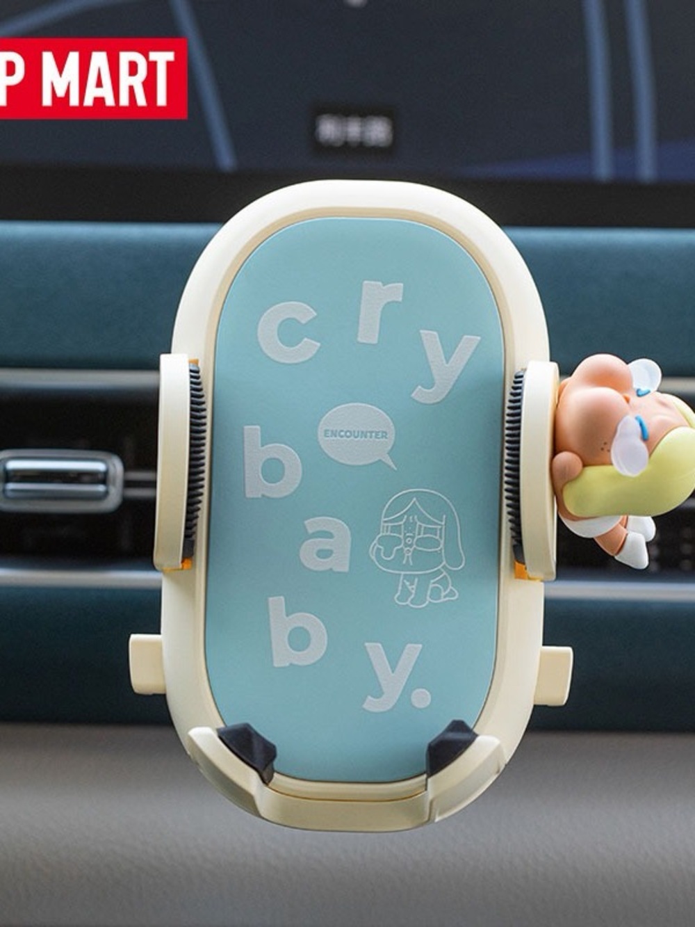pop mart crybaby encounter yourself series vehicle car phone holder, like new